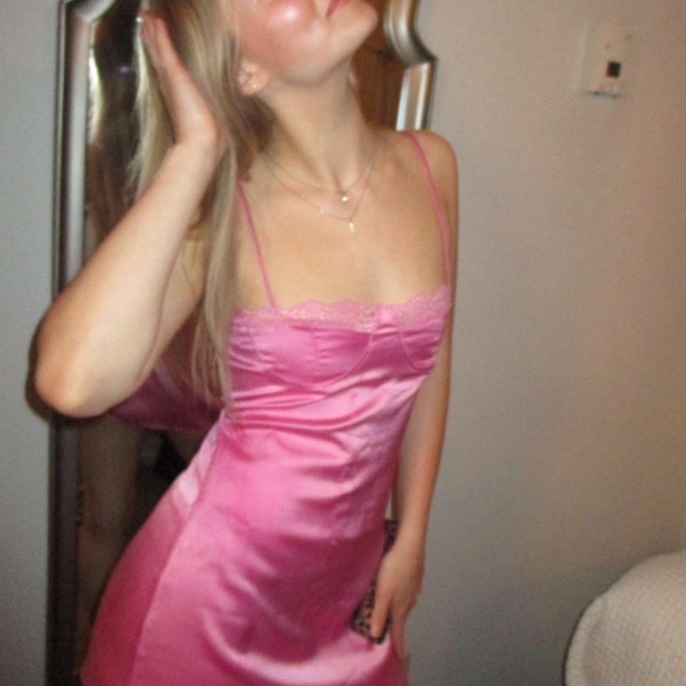 Elegant Pink Satin Dress